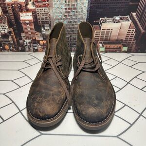 Clarks Men's Distressed Brown Leather Boat Shoes